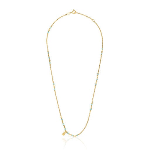 Silver vermeil and amazonite Necklace Bold Bear | TOUS