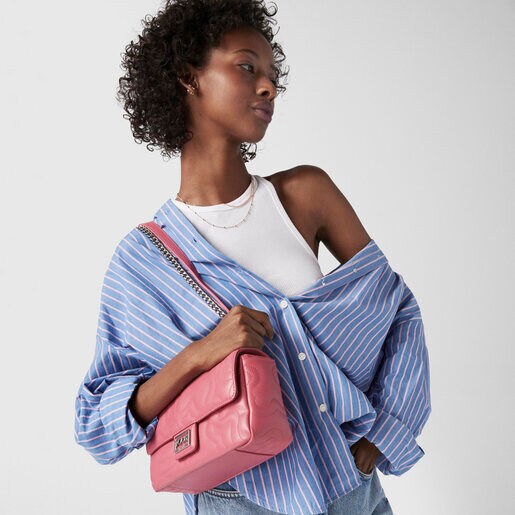 Small fuchsia Kaos Dream Crossbody bag with flap