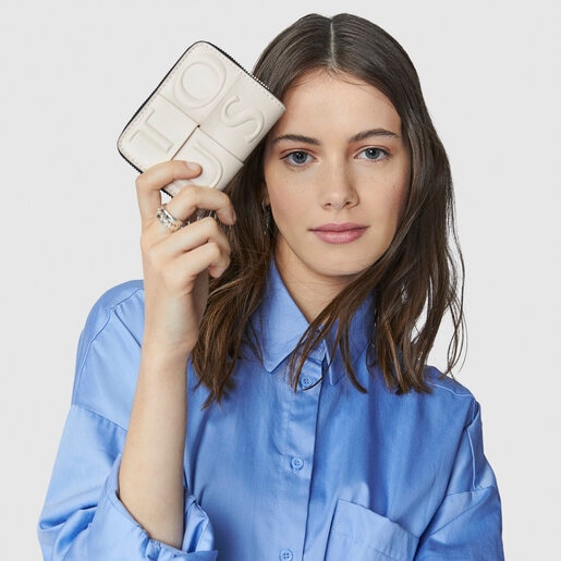 Medium beige and mauve TOUS Damas Change purse