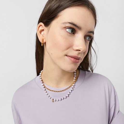 TOUS Lilac-colored nylon TOUS Joy Bits necklace with pearls | Plaza Del  Caribe