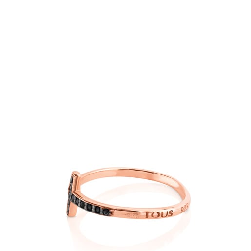 Anillo Motif de baño de oro rosa 18 kt sobre plata