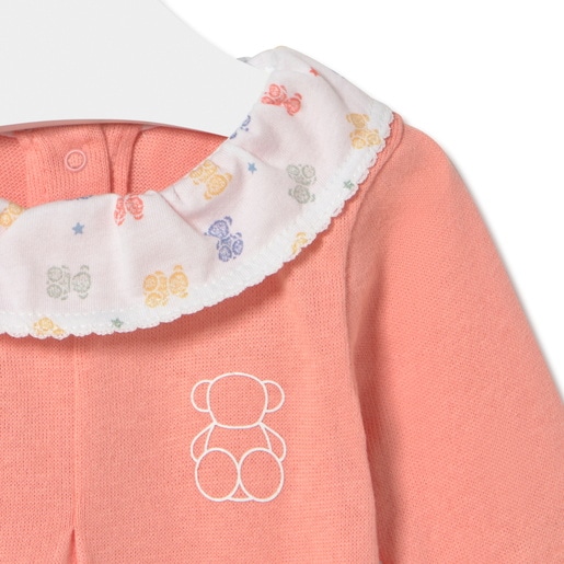 Baby girls playsuit in Star pink