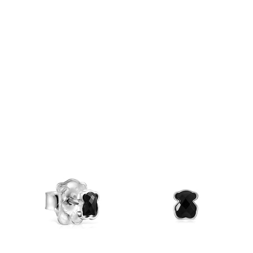 TOUS Mini Onix Earrings in Silver with Onyx 0,4cm.