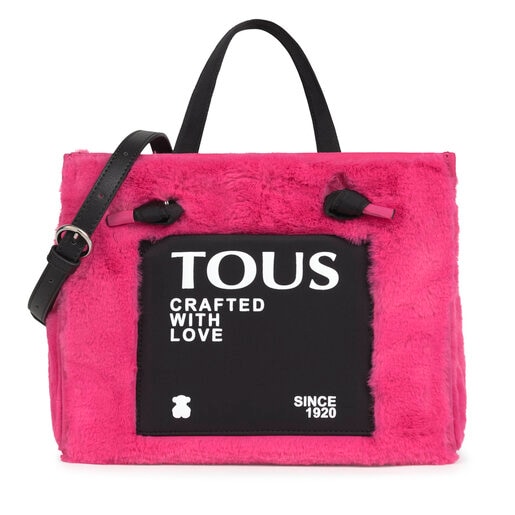 Mittelgroße Shopping-Tasche Amaya Fur in Fuchsia