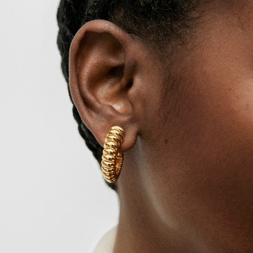 Pendientes con baño de oro 18 kt sobre plata Virtual Garden