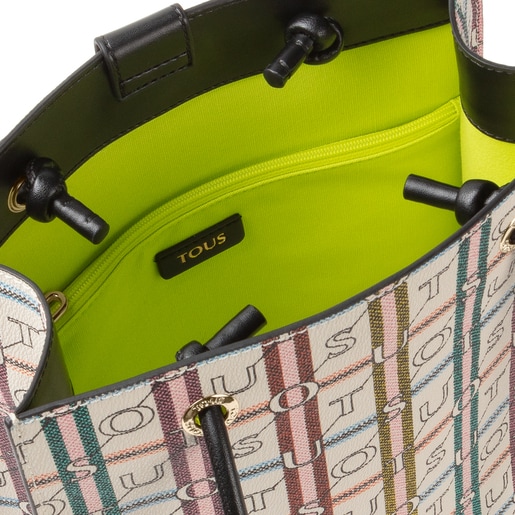 Large beige and black TOUS Crossroad Shopping bag