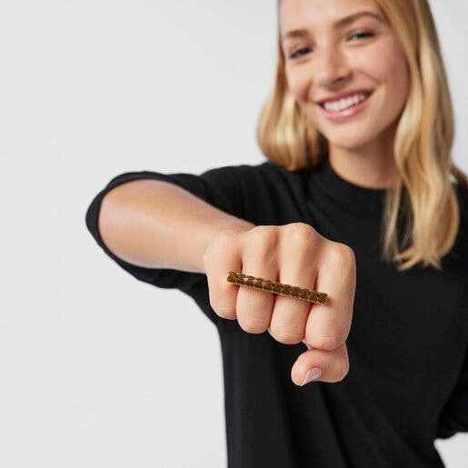 Silver Vermeil Straight double Ring | TOUS