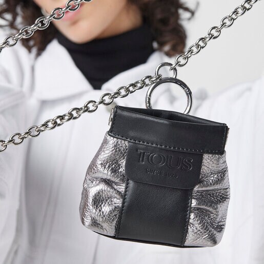 Mini silver colored leather TOUS Empire One-shoulder bag