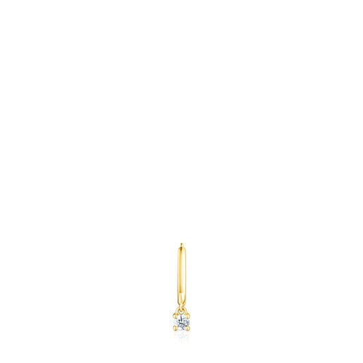 Gold TOUS Basics Hoop earring with diamond | TOUS