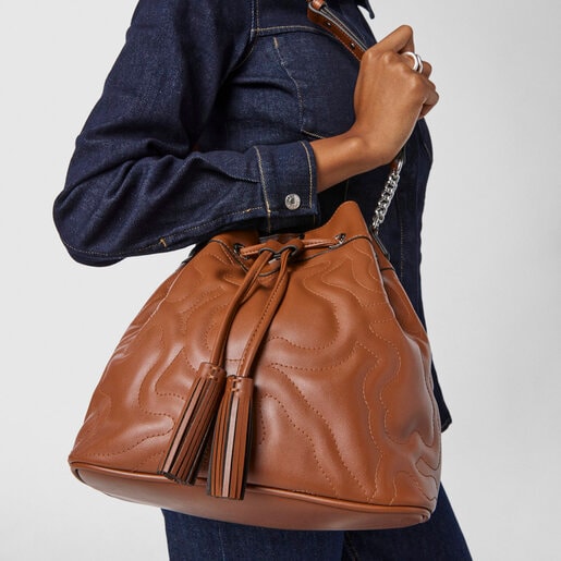 Tous Burgundy Kaos Dream Bucket Bag, latest offers on Tous Moda fashion  accessories
