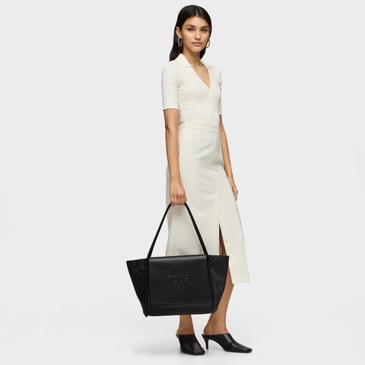 Large black Tote bag TOUS Silhouette Soft