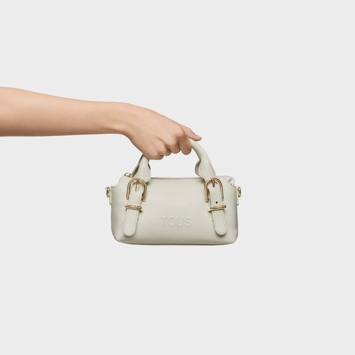 Small olive green leather Bowling bag TOUS Buckles