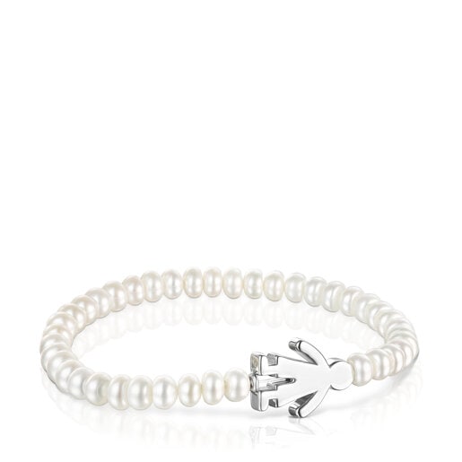 Pearl Sweet Dolls boy Bracelet with Silver | TOUS