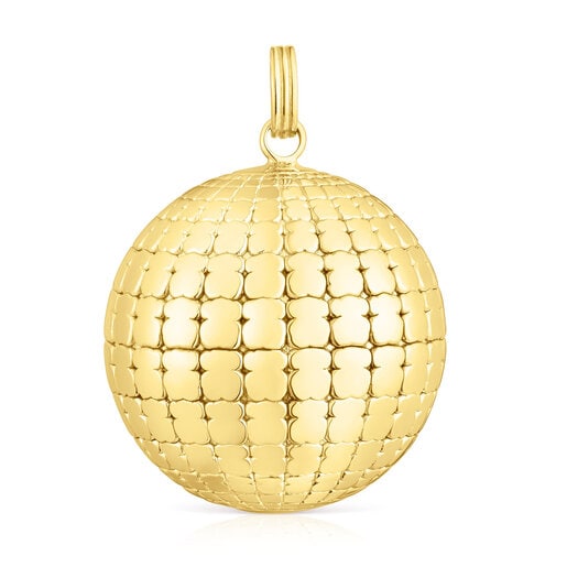 Penjoll amb bany d'or 18 kt sobre plata bola oso 30 mm St. Tropez Disco