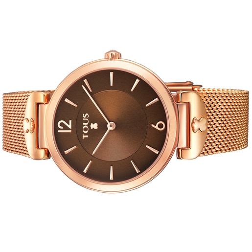 Reloj S-Mesh de acero IP rosado