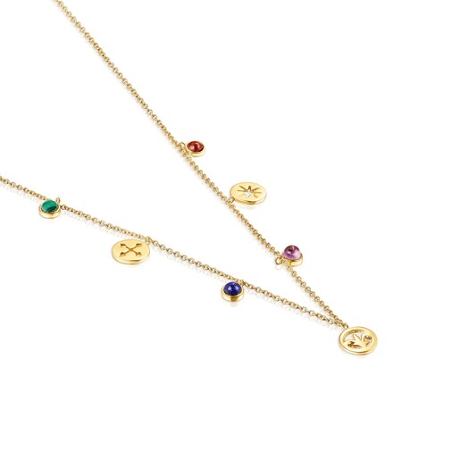 Collar medallas y gemas con baño de oro 18 kt sobre plata Tamara Falcó X TOUS