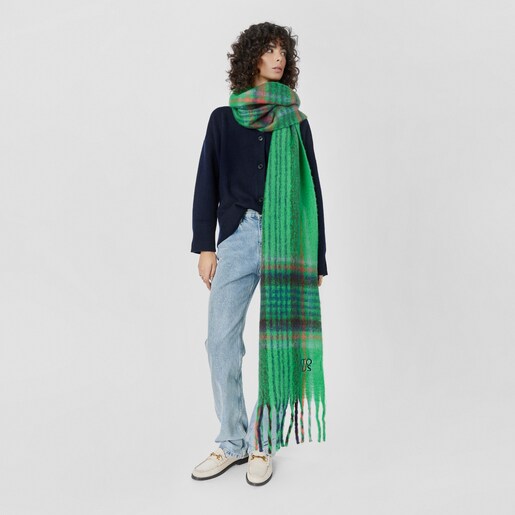 Green TOUS Olympe Check Scarf