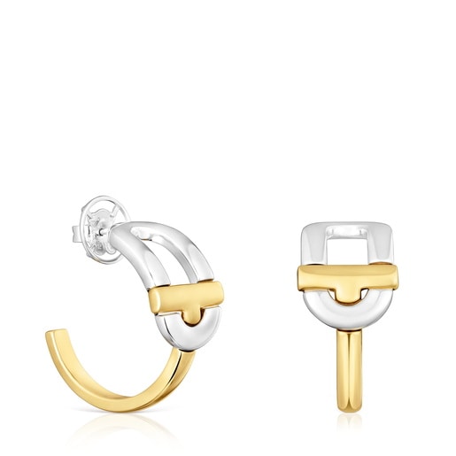 Aretes de aro bicolor TOUS MANIFESTO