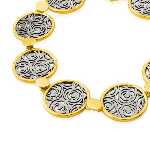 Pulsera Rosa d'Abril con baño de oro 18 kt sobre plata