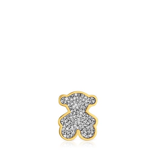 Charm TOUS 1950 oso con baño de oro 18 kt sobre plata y diamantes