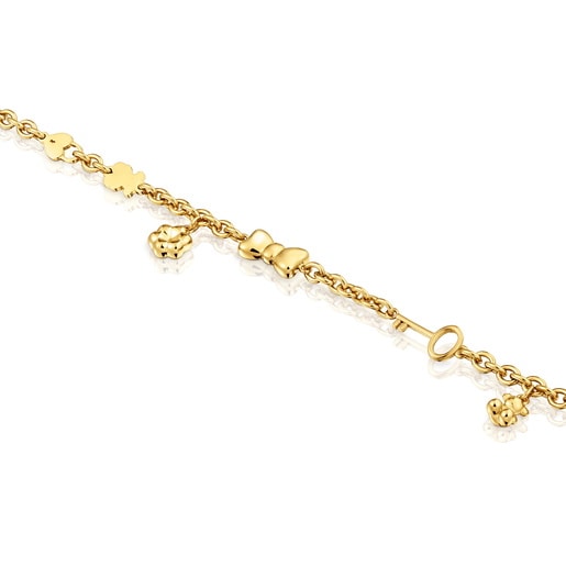 Gold-colored steel Chain bracelet with charms TOUS Charming