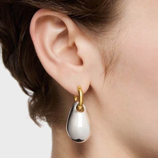 Aretes aro largos bicolor Warm