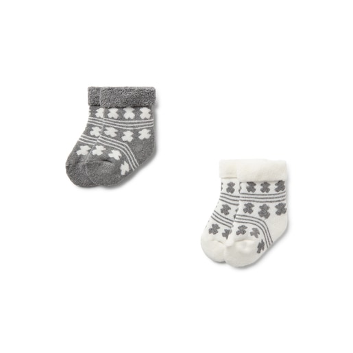 Pack of 2 pairs of baby socks in SSocks grey