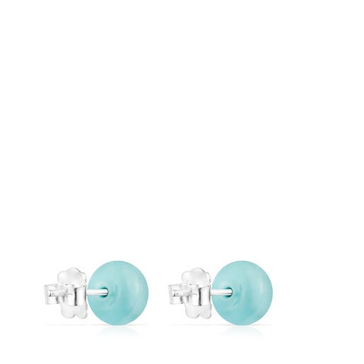 Boucles d’oreilles TOUS Icon Glass en verre de Murano bleu ciel