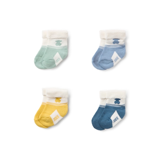 Pack of 4 pairs baby socks SSocks blue