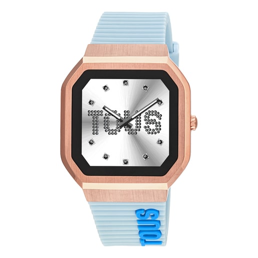 Smartwatch with nylon strap and blue silicone strap B-Connect