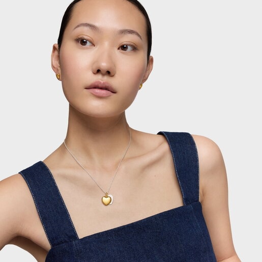 Collar bicolor doble corazón 16 mm TOUS Flechazo