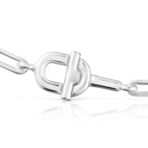 سوار TOUS MANIFESTO بسلسلة متدلية من الفضة