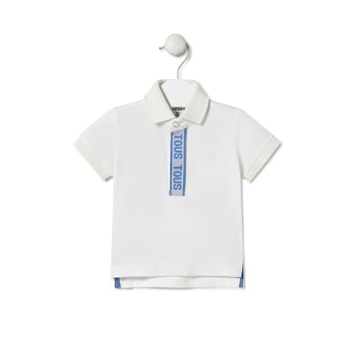 Piqué polo t-shirt in Casual white