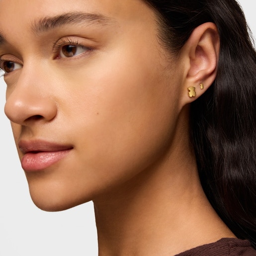 עגילי דובון ‎Sweet Dolls‏ בגודל 8 מ"מ מזהב