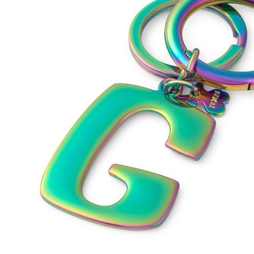 حلقة مفاتيح Touscedario بحرف G بألوان قزحية