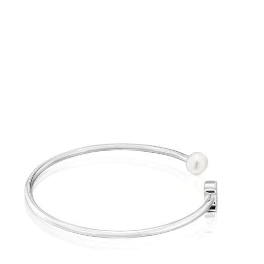 Bracciale rigido in argento con perla coltivata Sweet Dolls