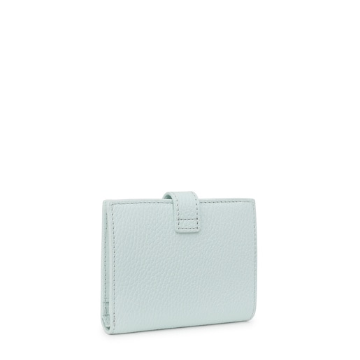 Light blue leather Flap Card wallet TOUS Miranda