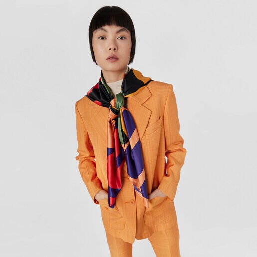 צעיף TOUS Mimic מפוליאסטר בצבע שחור