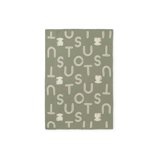 Reversible baby blanket in Nilo green