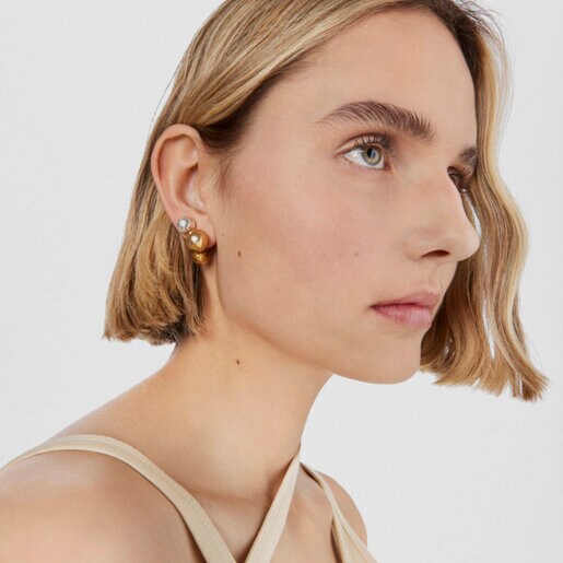 Pendientes aro con baño de oro 18 kt sobre plata TOUS Balloon