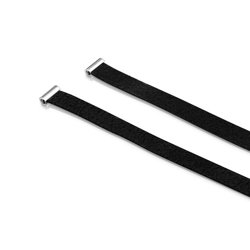 שרשרת קולר TOUS Ribbon דמוית זמש בשילוב פפיון בגודל 25 מ"מ מכסף