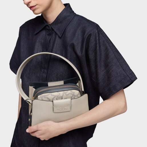 Small taupe-colored City bag TOUS Kaos Icon
