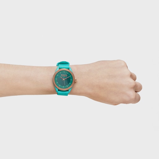 Montre solaire Vibrant Sun durable turquoise