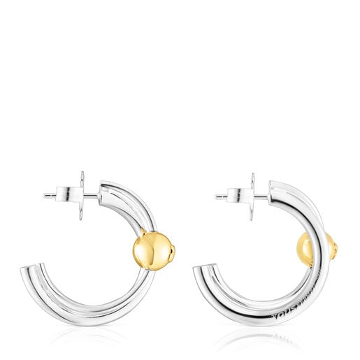 Silver and silver vermeil Plump Double hoop earrings | TOUS