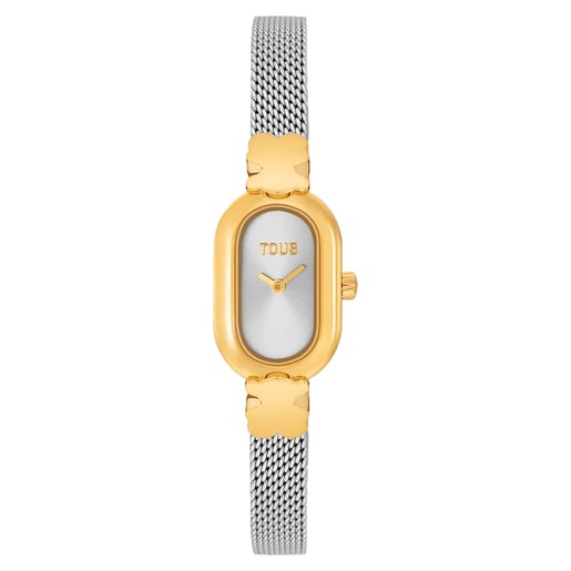 Reloj analógico joya con brazalete de acero  y acero dorado Oval Icon