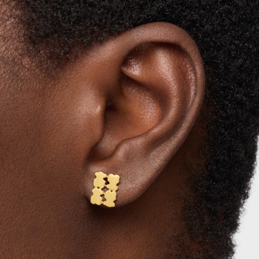 18ktゴールドコーティング・シルバーのピアス TOUS Sweet 40s