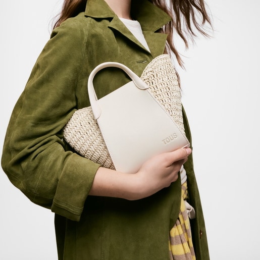 Small beige Tote bag TOUS Tulip Rafia