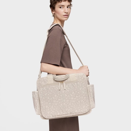 Pañalera beige Kaos Mini Lines Soft