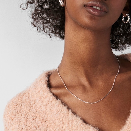 Gargantilla de plata con anillas finas, 45 cm Chain