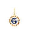 Ciondolo Mum TOUS Cruciverba Mama con placcatura in oro 18 kt su argento, gemme e smalto